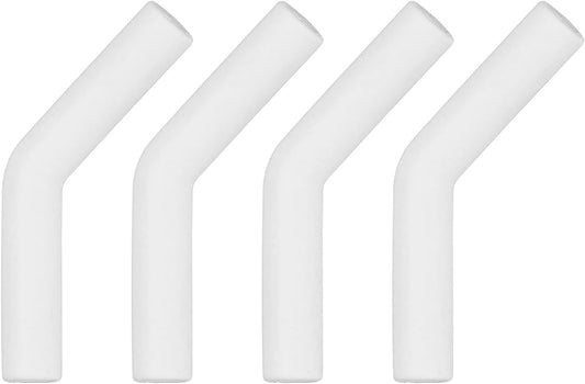 uxcell 4Pcs Silicone Straw Tips, Silicone Straw Elbows Tip, Soft Reusable Metal Straw Covers Fit for 10mm/0.39" OD Stainless Steel Straws, White