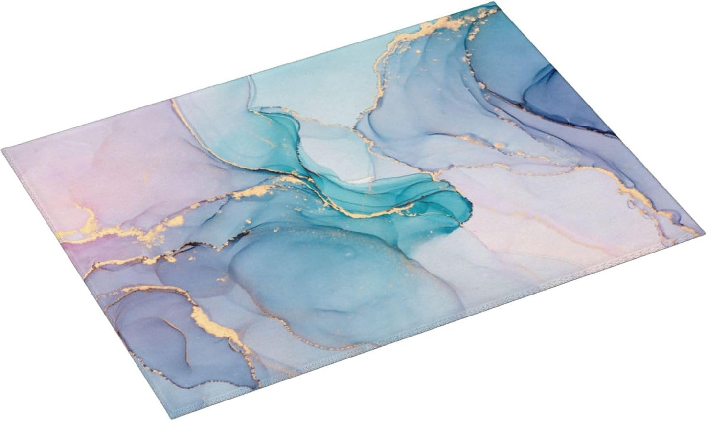 Large Dish Drying Mats For Kitchen Counter Microfiber Kitchen Drying Mat XL Draining Pad Absorbent Quick Drying Dish Mat 18x24 Inch - Marble Golden Swirls