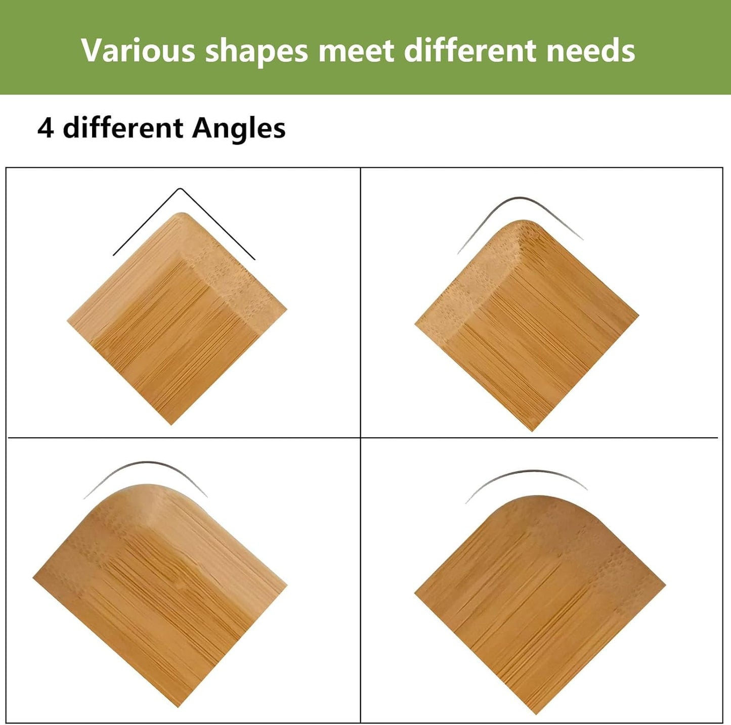 Bamboo Pan Scraper Tool (Pack of 6), Size 2.8" x 2.4" Eco-Friendly Pot Scraper,Clean Pans, Dishes, Bowls, and Plates, Removes Food Effectively Without Scratching