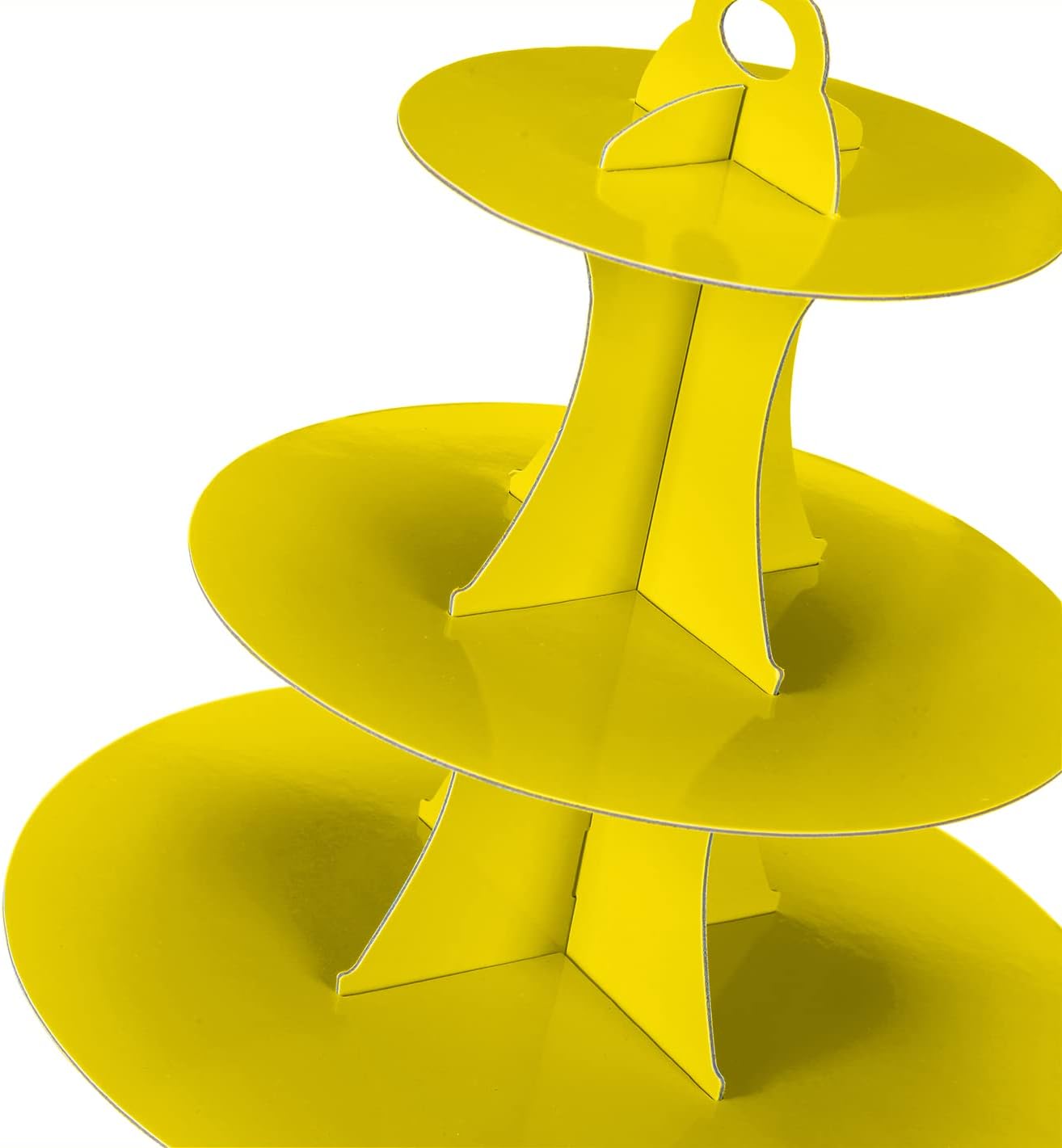 2Pcs 3-Tier Cupcake Stand, Cake Stand holder, Tiered DIY Cupcake Stand Tower for Dessert Table Displays, Birthday Theme Party Favors Decoration, Floral Tea Party, 12" W x 12.8" H, Yellow