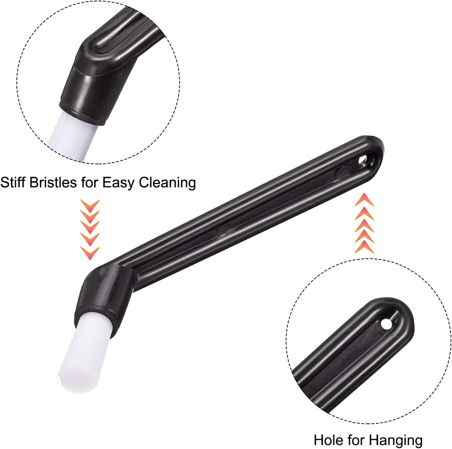 MECCANIXITY Coffee Machine Brush, 5" Length Nylon Head Black for Cleaning Espresso Machines, Grinders