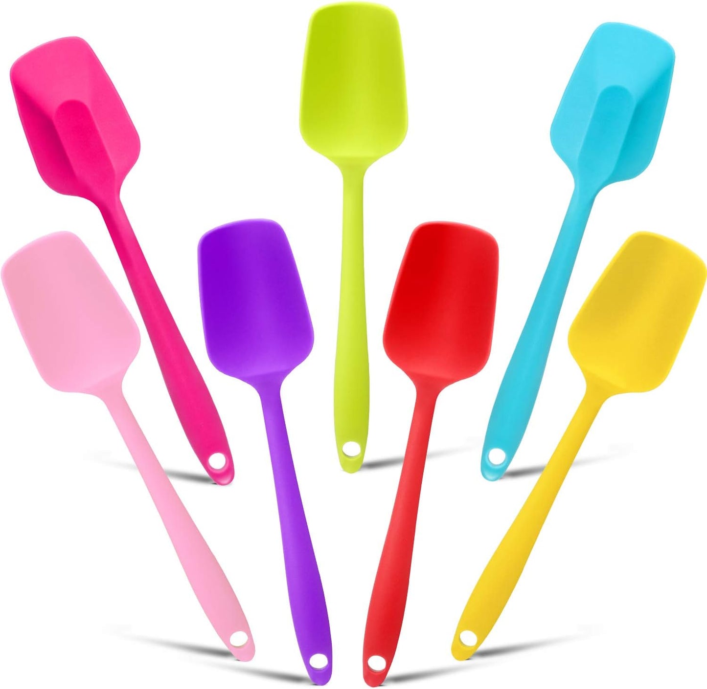 Patelai Silicone Spatulas, 7 Pieces 8.2 Inch Small Rubber Spoon Non Stick Kitchen Spatulas Heat Resistant Flexible Scrapers Baking Tool for Cooking, Mixing, Baking Tools