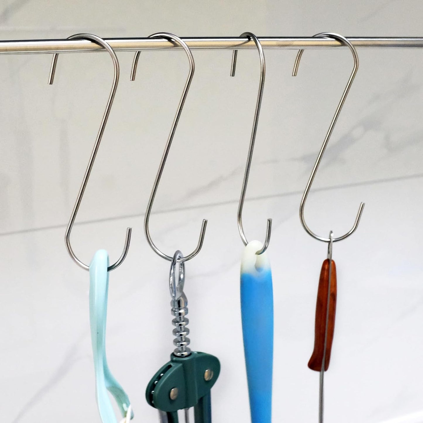 20-Pack S Hooks - Stainless Steel Heavy Duty S Hooks for Hanging pots, Pans, Plants, Coffee Mugs, Towels in Kitchen and Bathroom, Coat, Bag, Work Shop, Perfect Rack Hooks