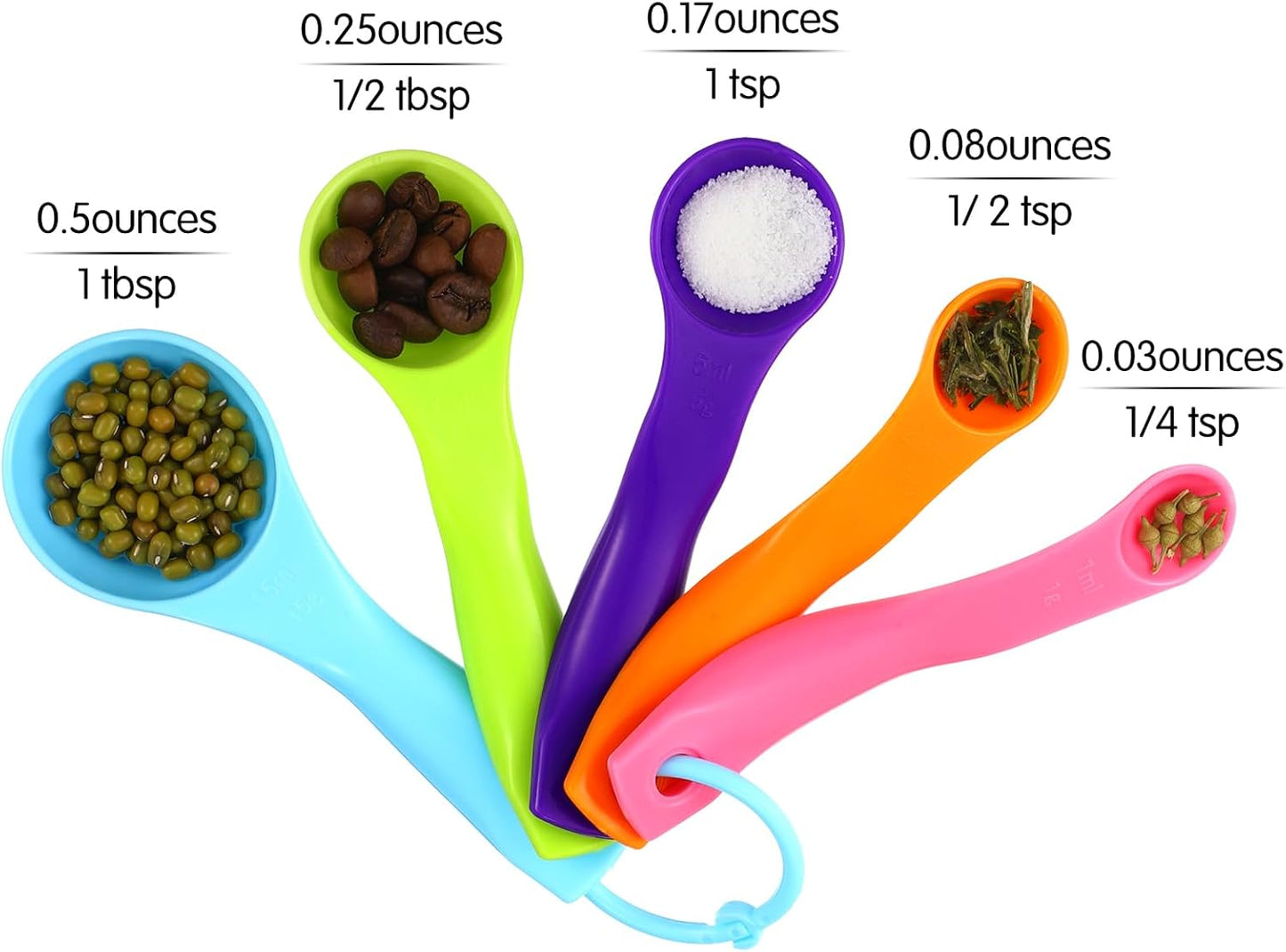 20 Pieces Plastic Colorful Measuring Cup Spoons for Kitchen Cooking Baking Dry and Liquid Ingredients