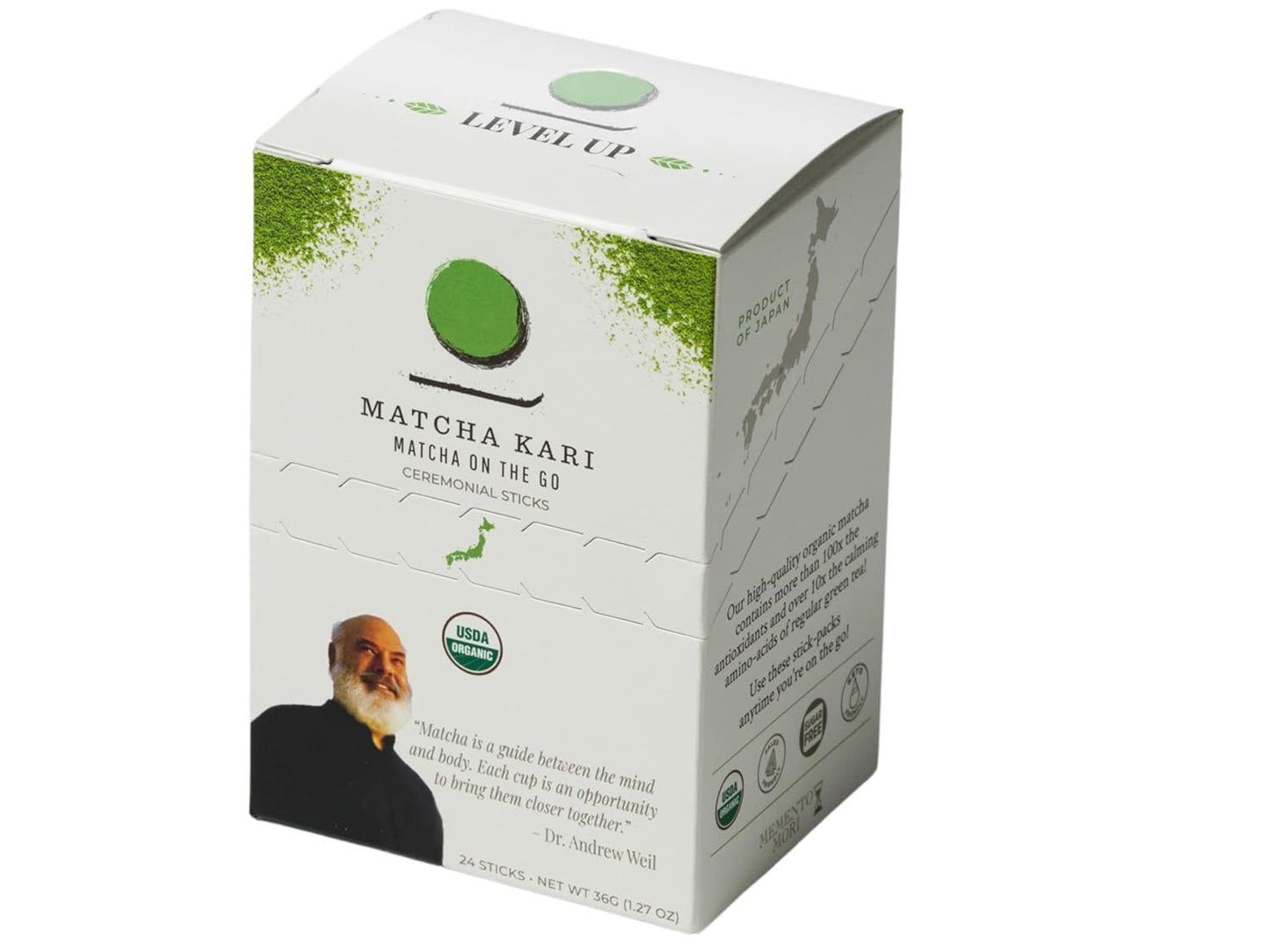 Matcha Green Tea Powder Single Serving Sticks, Dr. Weil's Ceremonial Organic Matcha Powder Singles Packets - Individual Tea Packets (24)