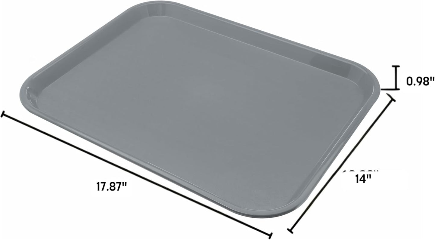 Carlisle FoodService Products Cafe Fast Food Cafeteria Tray with Patterned Surface for Cafeterias, Fast Food, And Dining Room, Plastic, 17.87 X 14 X 0.98 Inches, Orange