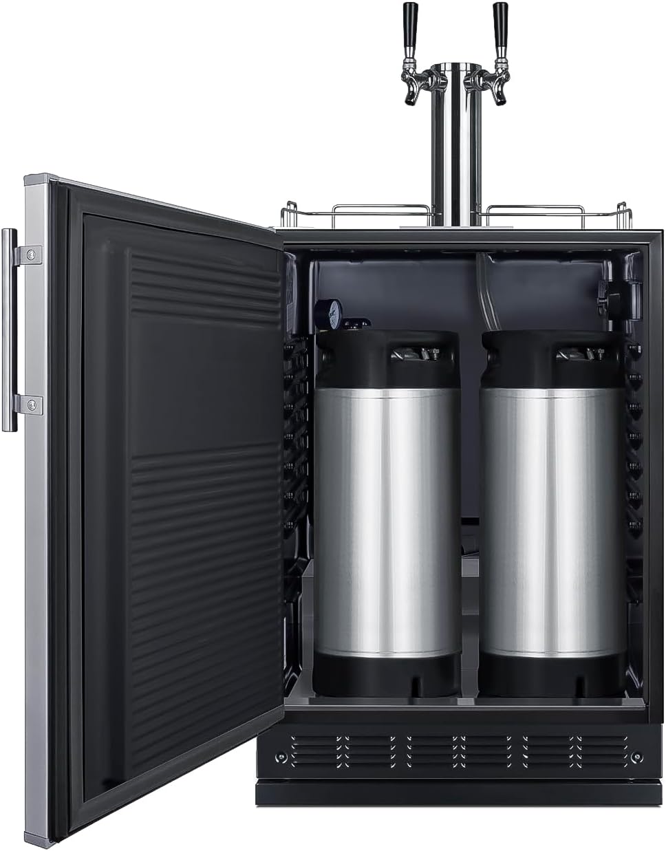 Summit Appliance 24" Wide Cold Brew Coffee Kegerator/Refrigerator Combo, Black Interior, Caster Wheels, Residential/Commercial Use (LHD, Cold Brew Coffee)