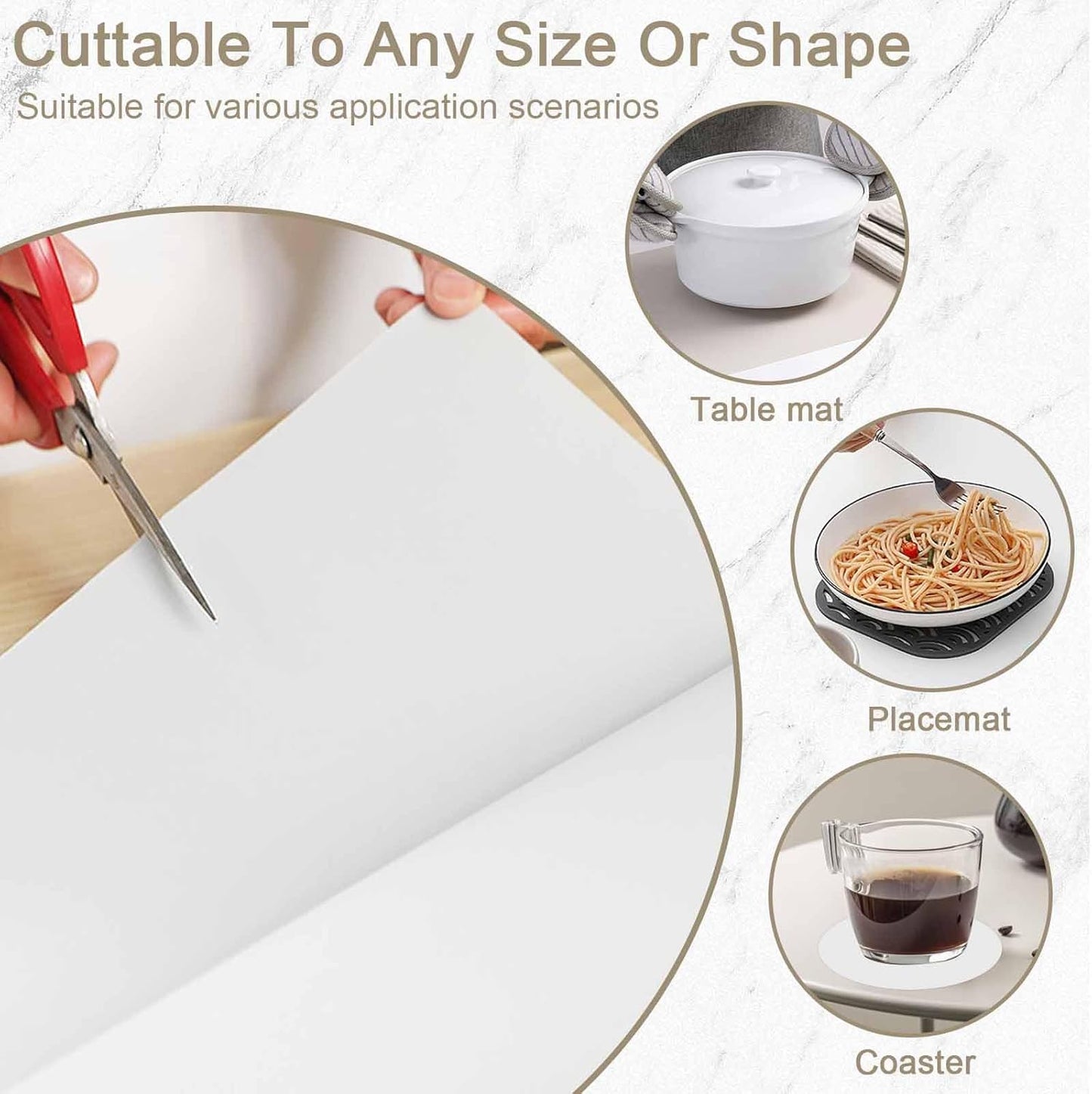 49.2"x15.7"(125cmx40cm) Large Silicone Mats for Kitchen Counter, Non-Slip Placemats, Heat Resistant Countertop Protector, Waterproof Craft Mat, Black