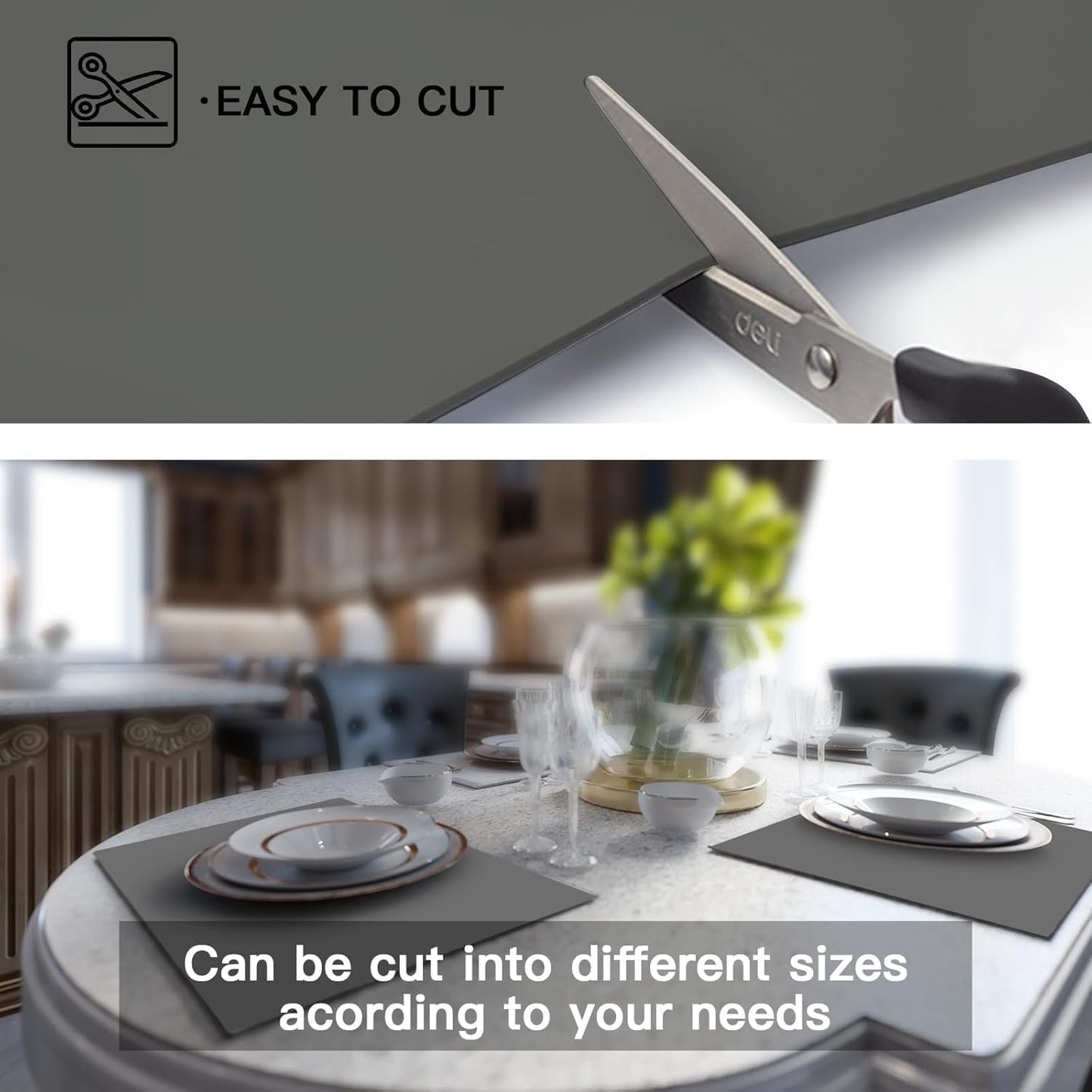 Largest Silicone Mats for Kitchen Counter, 120" x 24" Extra Large Heat Resistant Counter Mat, Kitchen Island Waterproof Thicken Non-Slip Countertop Protector Mat, Multipurpose Mat, Semitransparent