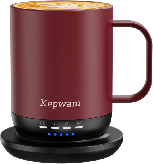 Heated Coffee Mug T1-14oz Fast Heating & Longer Battery Life Self Heating Coffee Mug Hot to 149℉ - Touch & App Controlled Mug Coffee and Hot Beverage Warmer, Gifts for Women and Men