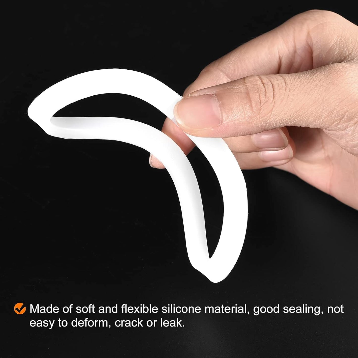 MECCANIXITY Gasket Seal Coffee Maker White Silicone Ring Replacement 38x50x2.2mm for 1-Cup Aluminium Coffee Pot, Pack of 5