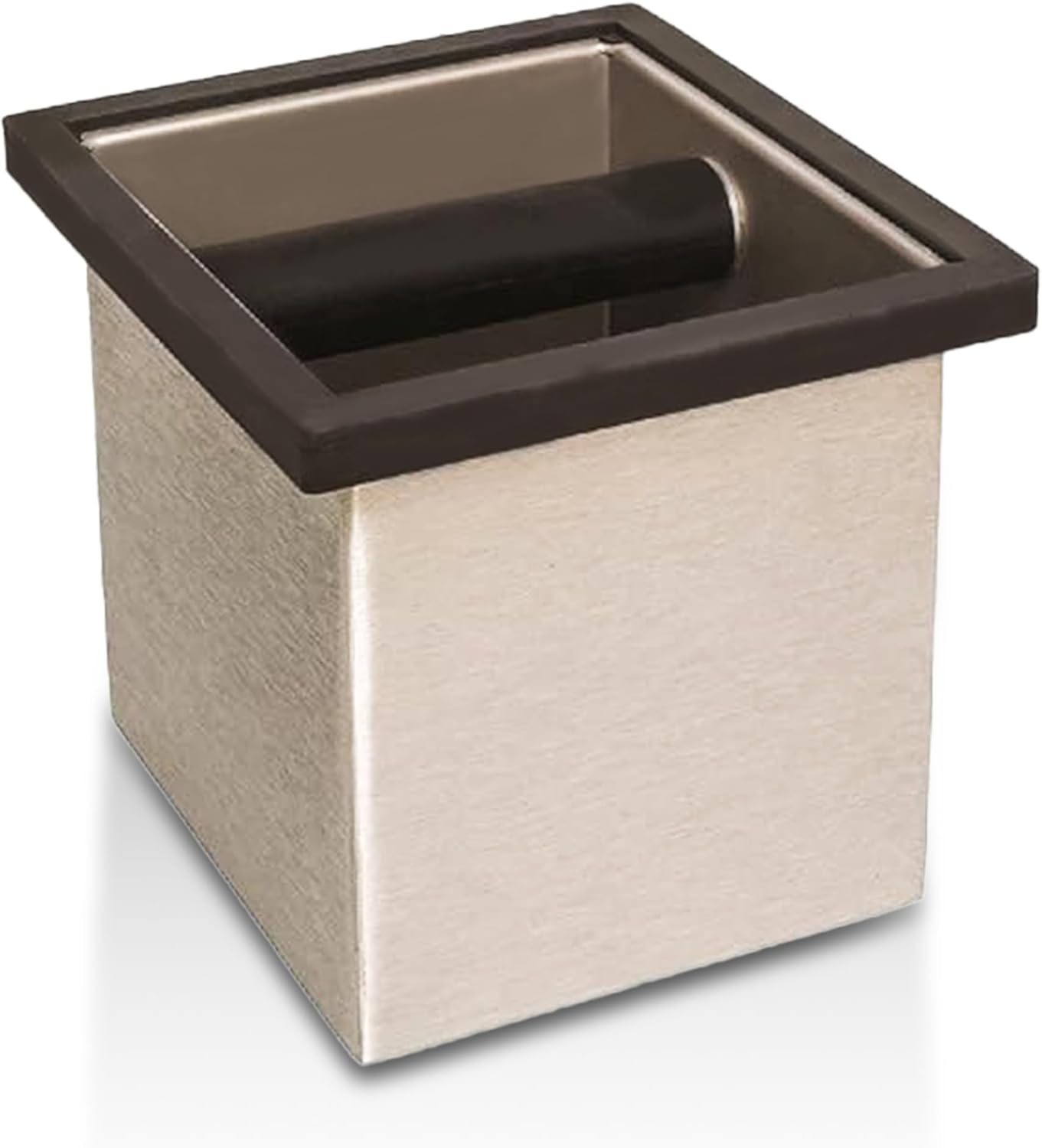 Rattleware Stainless Steel Knock Box | Heavy-Duty Espresso Grounds Container, Welded Bar, Durable and Efficient for Baristas - Quality Coffee Preparation (6"x5.5"x6")