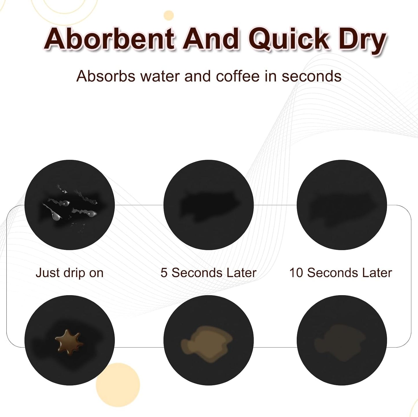 BLESWIN Dish Drying Mat for Kitchen, 15.7'' x 23.6'' Coffee Bar Mat for Countertops, Coffee Station Mats with Non-slip Rubber Backed, Absorbent Dish Dying Mat for Kitchen Counter, Black