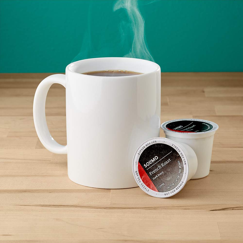 Amazon Brand - Solimo Dark Roast Coffee Pods, French Roast, Compatible with Keurig 2.0 K-Cup Brewers, 24 Count