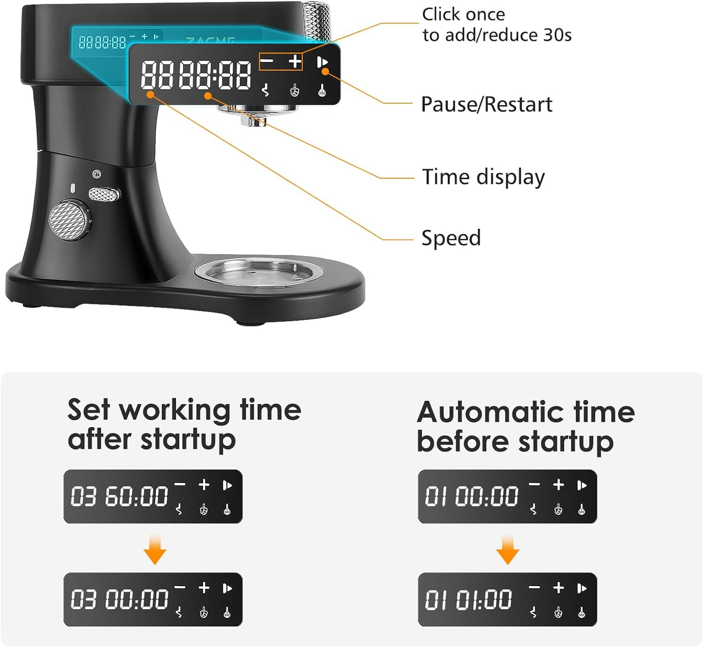 ZACME 7.4QT Household Stand Mixer 800W with Aluminum Die Casting Mixers Kitchen Electric Stand Mixer Metal Dough Mixer with Stainless Steel 7L Bowl, Dough Hook, Whisk and Beater