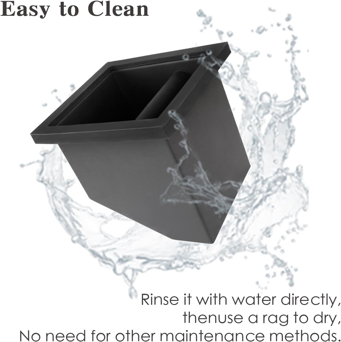 Stainless Steel Espresso Coffee Ground Knock Box Chute, Built-in Desktop Waste Bucket, Bottomless Knocking Residue Box