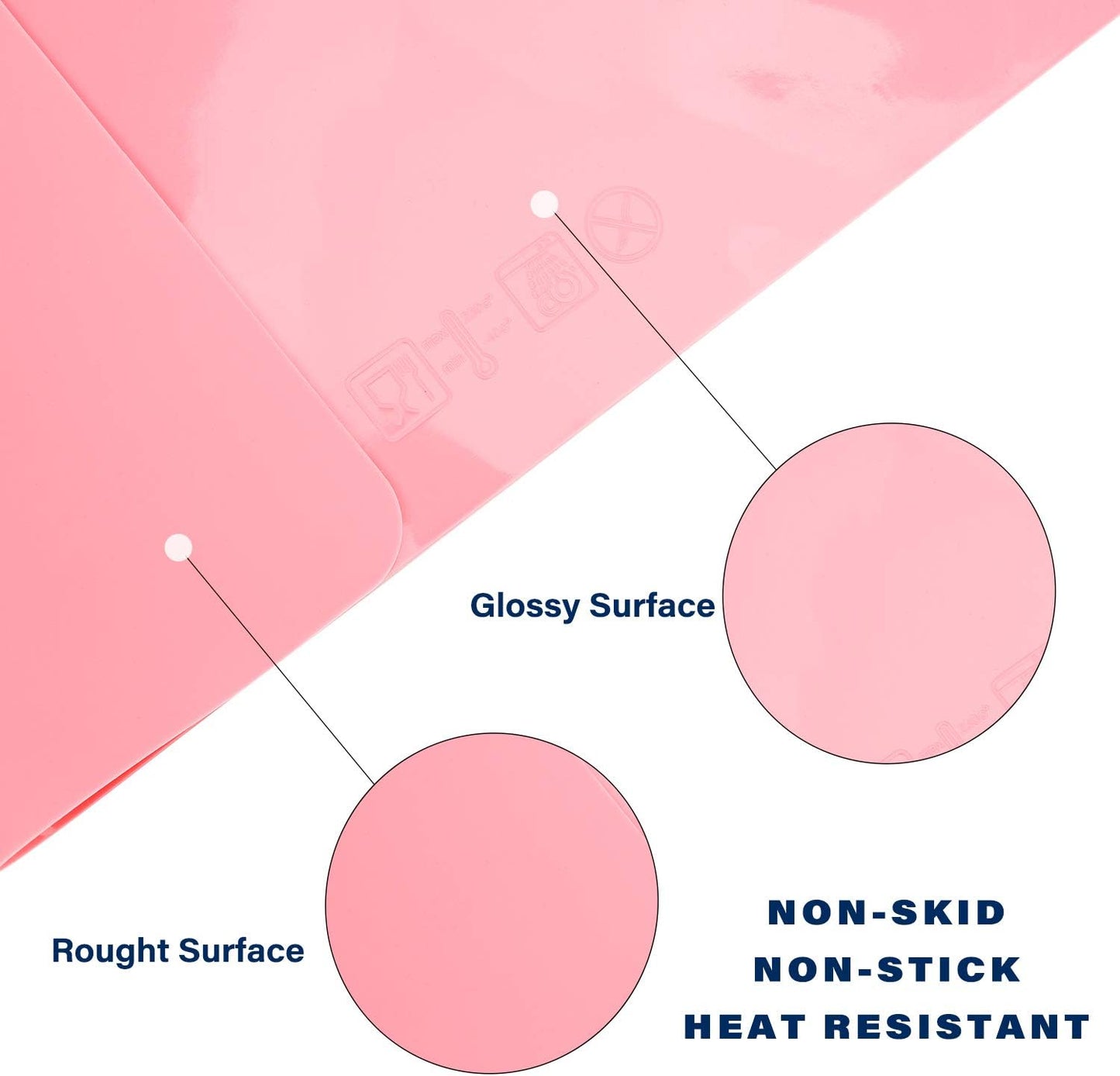 Gartful Makeup Mat for Vanity, 23.6"x15.7" Pink Silicone Mat, X-Large Silicone Sheet for Crafts, Art, Resin Epoxy, Jewelry Casting Molds, Reusable Nonstick Countertop Protector, Multipurpose Table Mat