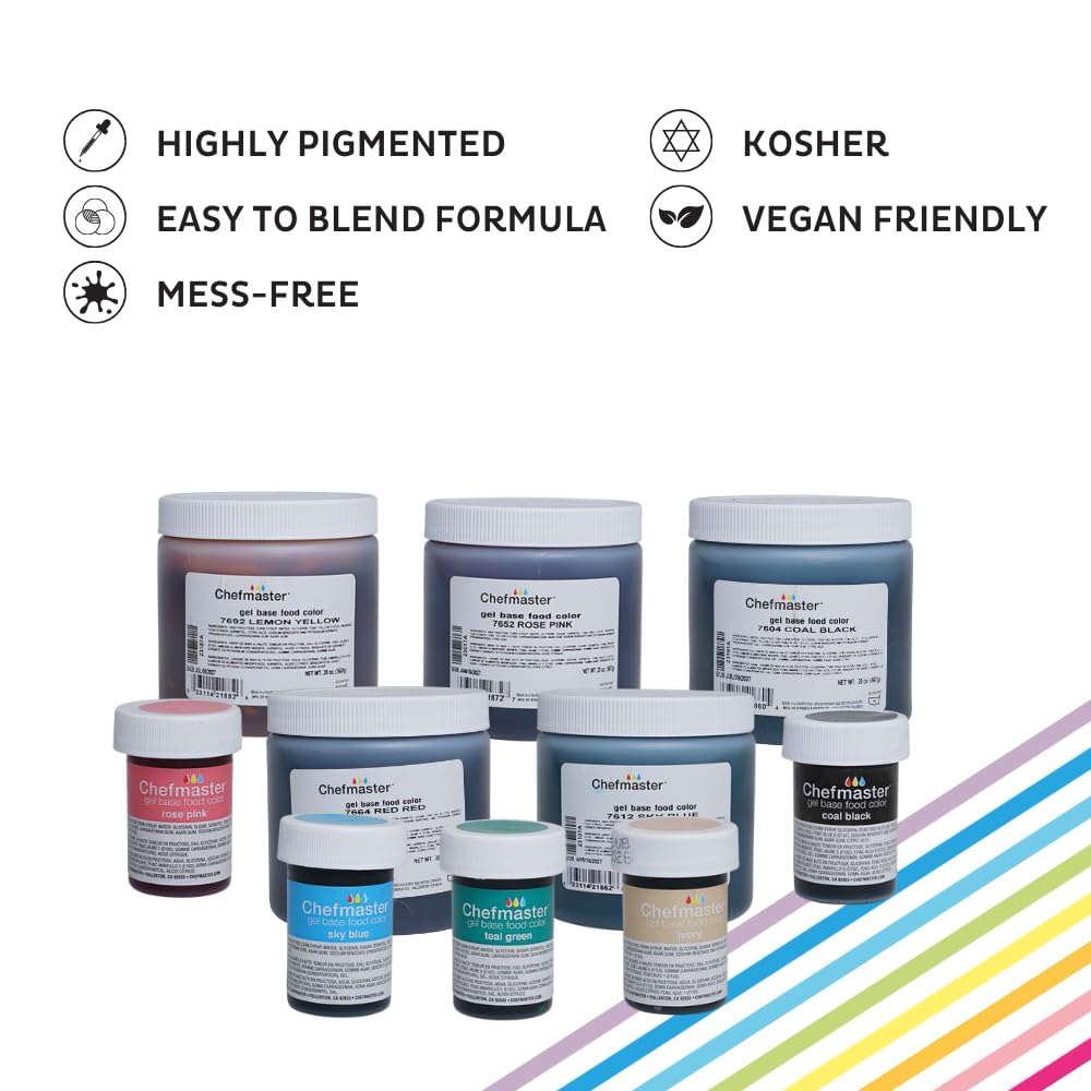 Chefmaster Tulip Red Gel Food Coloring | Vibrant Color | Professional-Grade Dye for Icing, Frosting, Fondant | Baking & Decorating | Fade-Resistant | Easy-to-Use | Made in USA | 20 oz