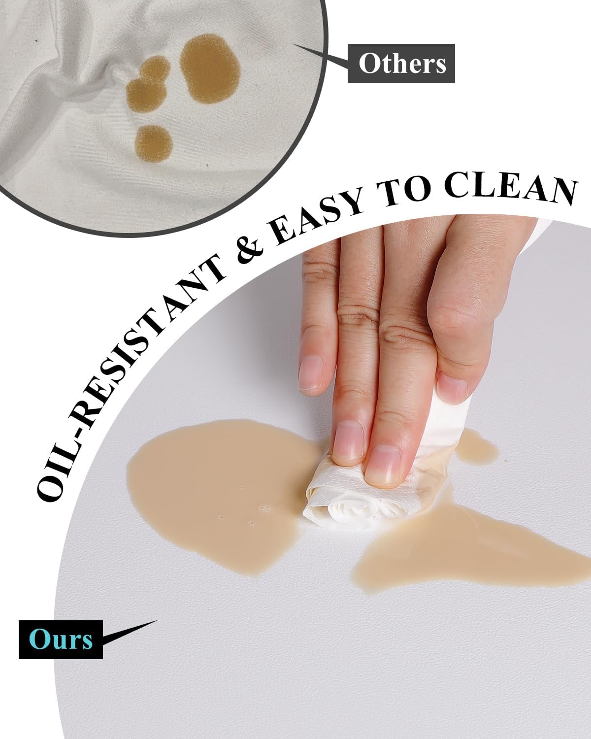 Pure White Plastic Table Cover Protector, 42" x 78" Waterproof Easy Flat PVC Desk Pad Mat, 1.5mm Thick Rectangle Vinyl Table Top Protector for Dining Room Table, Office, Dresser