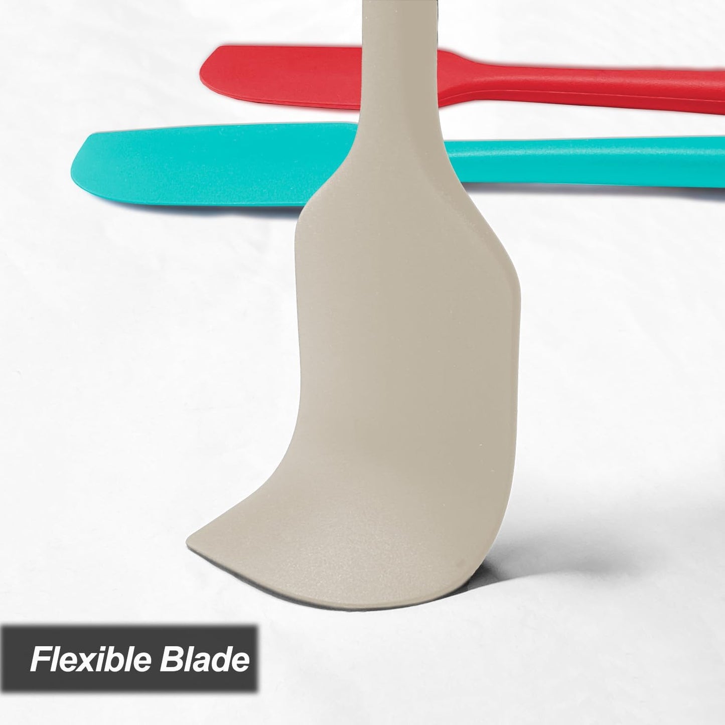 3 Pack Large Silicone Spatula for Kitchen,600°F Heat resistant Rubber Spatulas for Baking,Cooking, Scraping,and Mixing,Non Stick Kitchen Utensils, BPA Free, 11.2 IN, Khaki