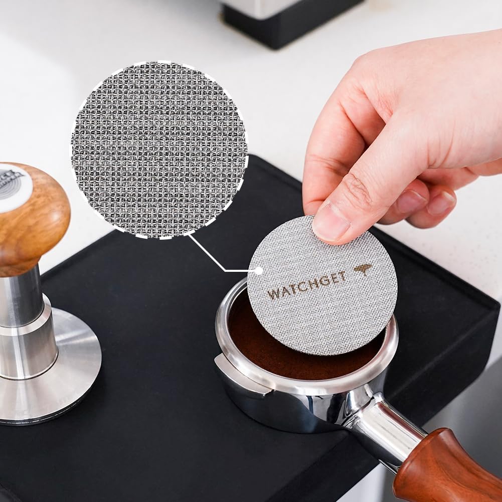 watchget 58.35 Espresso Puck Screen - Lower Shower Screen - 1.7mm Thickness Metal Reusable Coffee Filter for 58mm Protafilter Basket 316 Stainless Steel 150μm