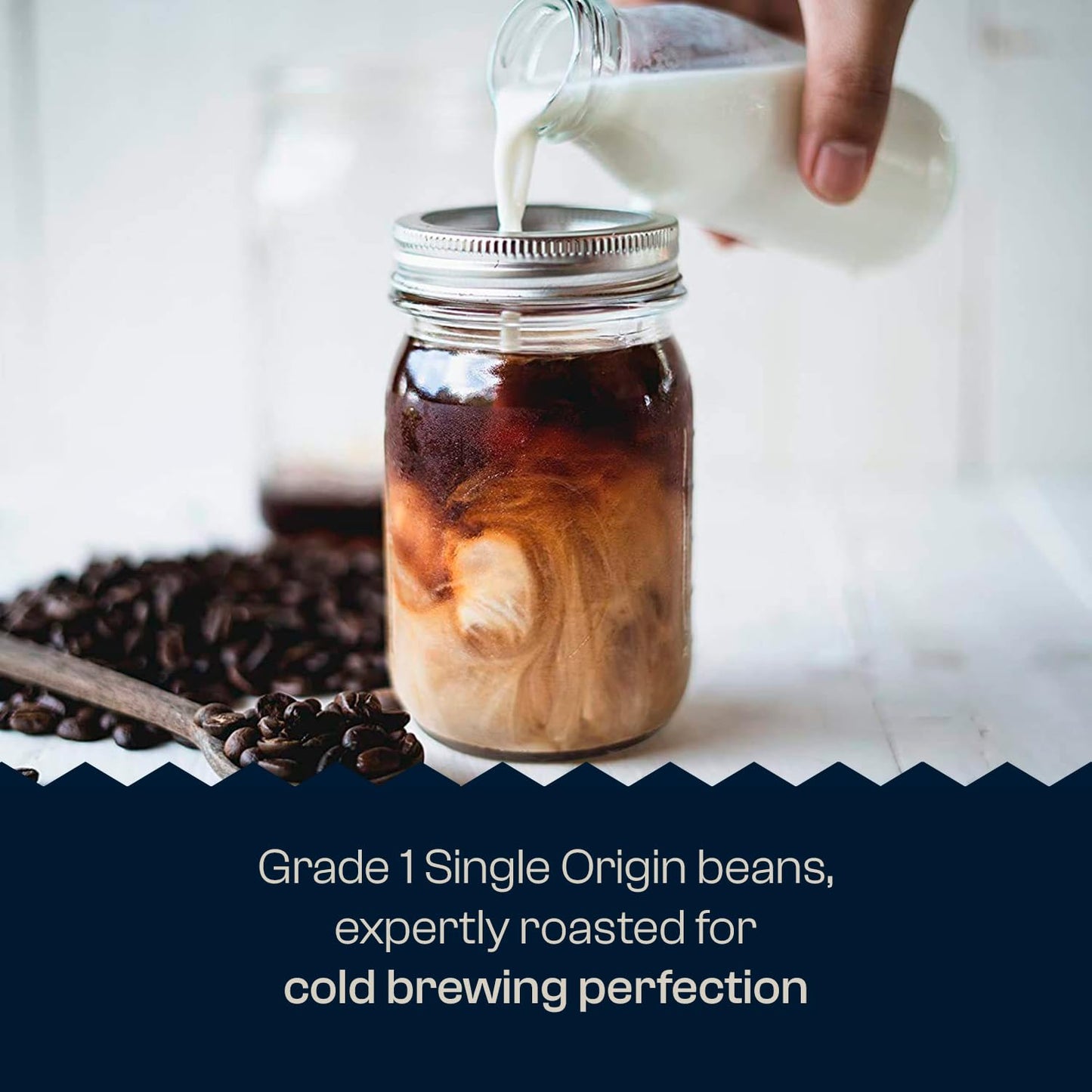Peruvian Organic Cold Brew Coffee, Single Origin & Gourmet Beans, Tasting Notes Of Caramel With A Touch of Cherry & Orange, Medium Roast Coarse Ground Beans, 1 lb Coffee Bag