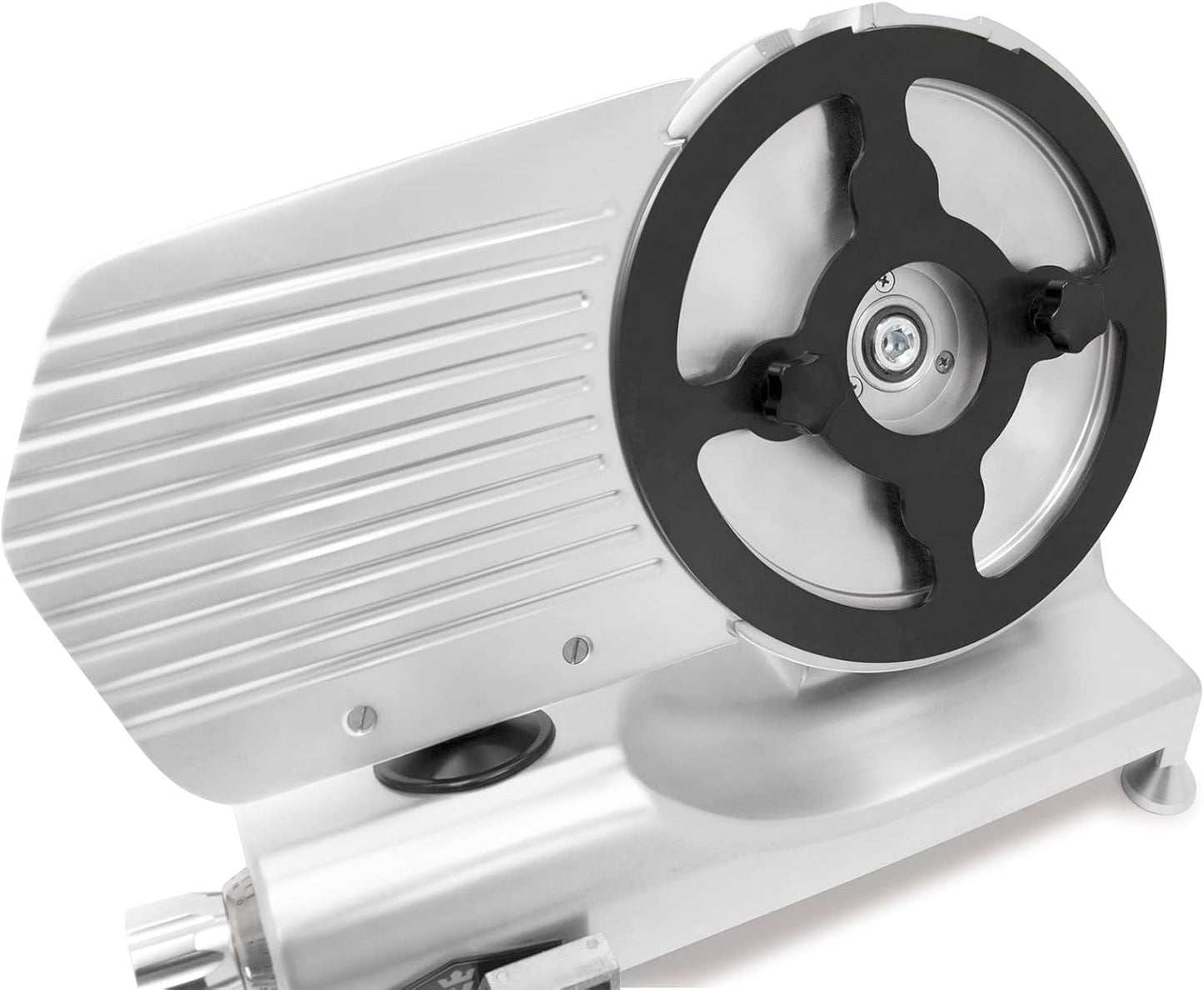 KWS Metal Collection 420W 12-Inch Meat Slicer MS-12DT Anodized Aluminum Base with Teflon Blade + Blade Removal Tool, Frozen Meat/Cheese/Food Slicer Quiet [ ETL, NSF Certified ]