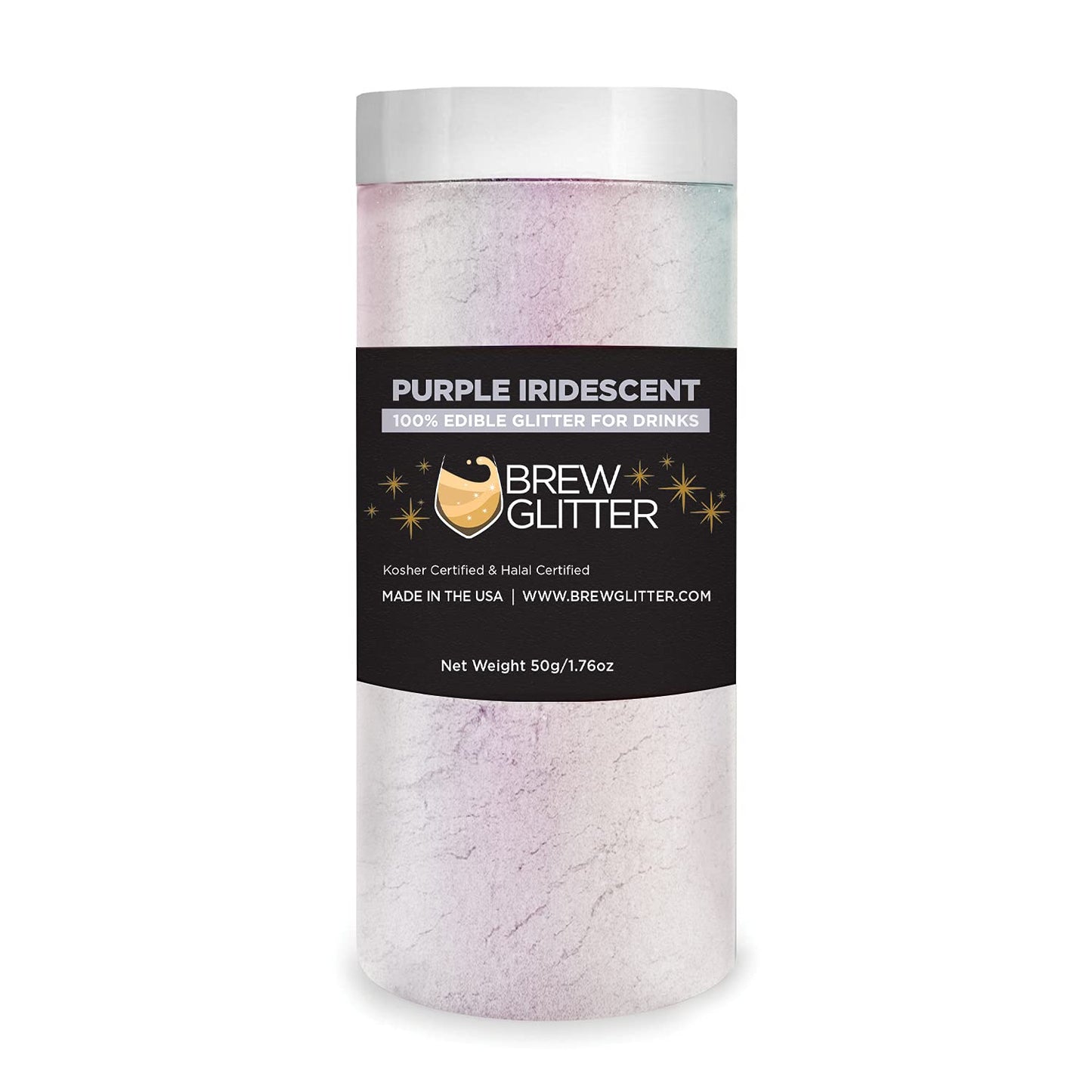 Brew Glitter - Purple Iridescent (50g 1x Jar) | Edible Glitter for Cocktails, Mocktails and Beverages