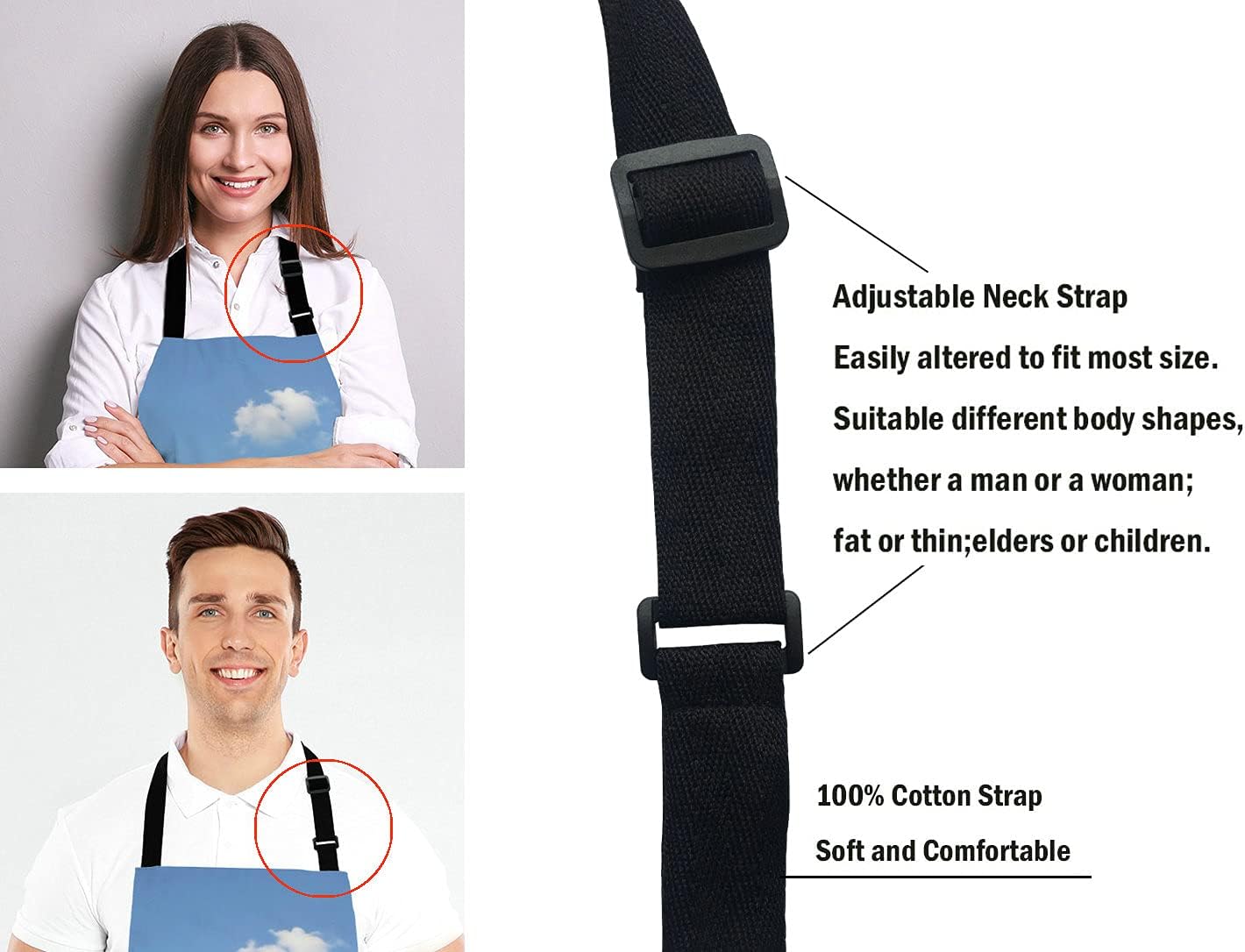 Funny Cats Adjustable Bib Apron, The two brave cats are drifting in the steel Cooking Kitchen Apron for Men Women