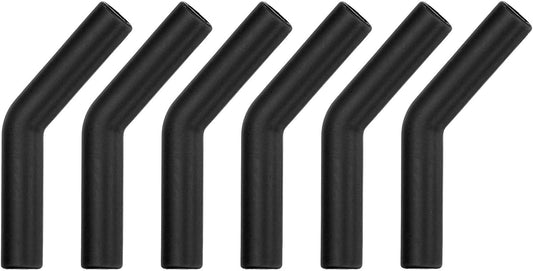 uxcell 6Pcs Silicone Straw Tips, Silicone Straw Elbows Tip, Soft Reusable Metal Straw Covers Fit for 10mm/0.39" OD Stainless Steel Straws, Black