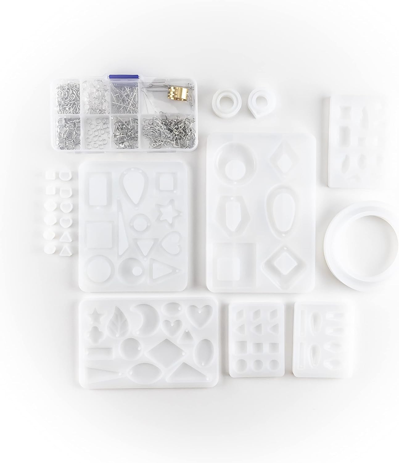 Incraftables Epoxy Resin Molds Kit Bundle. Silicone Resin Kit with Molds including 24pcs Molds, Earring, Keychain, Bracelet & DIY Jewelry Making Supplies. Large Epoxy Resin Kits and Molds Complete Set