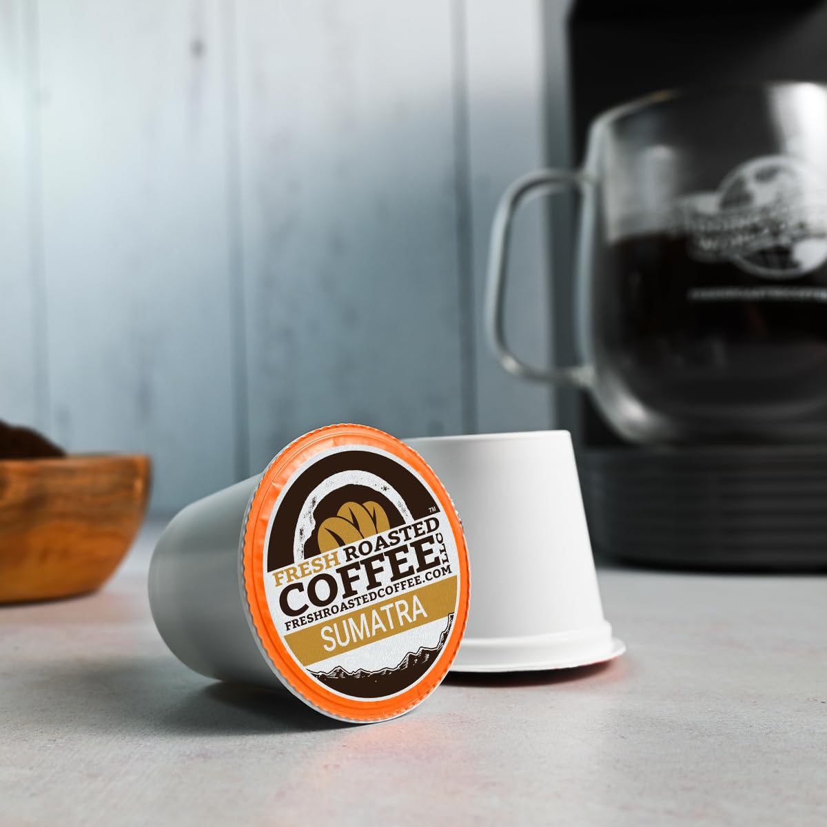 Fresh Roasted Coffee, Sumatra Mandheling |100% Single Origin | Medium Roast, 72 Pods for K Cup Brewers
