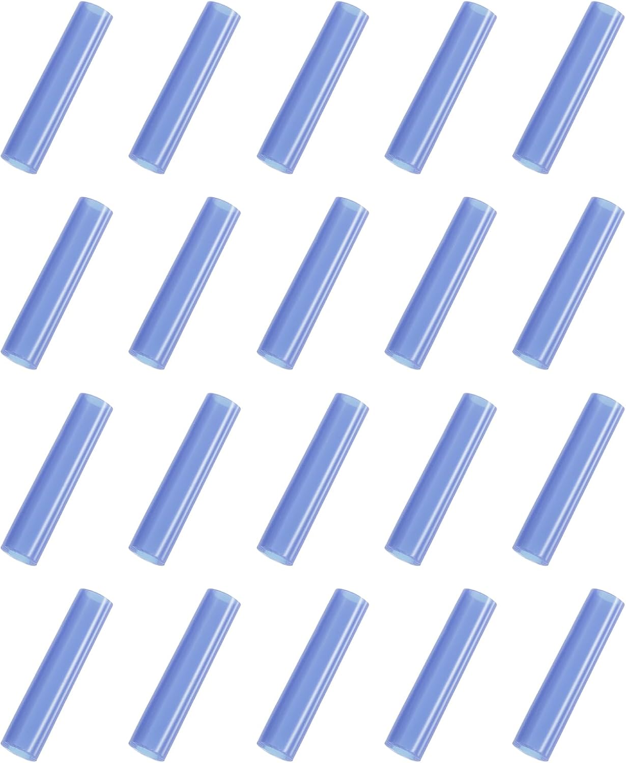 uxcell 20Pcs Silicone Straw Tips, Metal Straw Covers, Soft Reusable Straws Tips Fit for 6mm/0.24" OD Stainless Steel Straws (Blue)