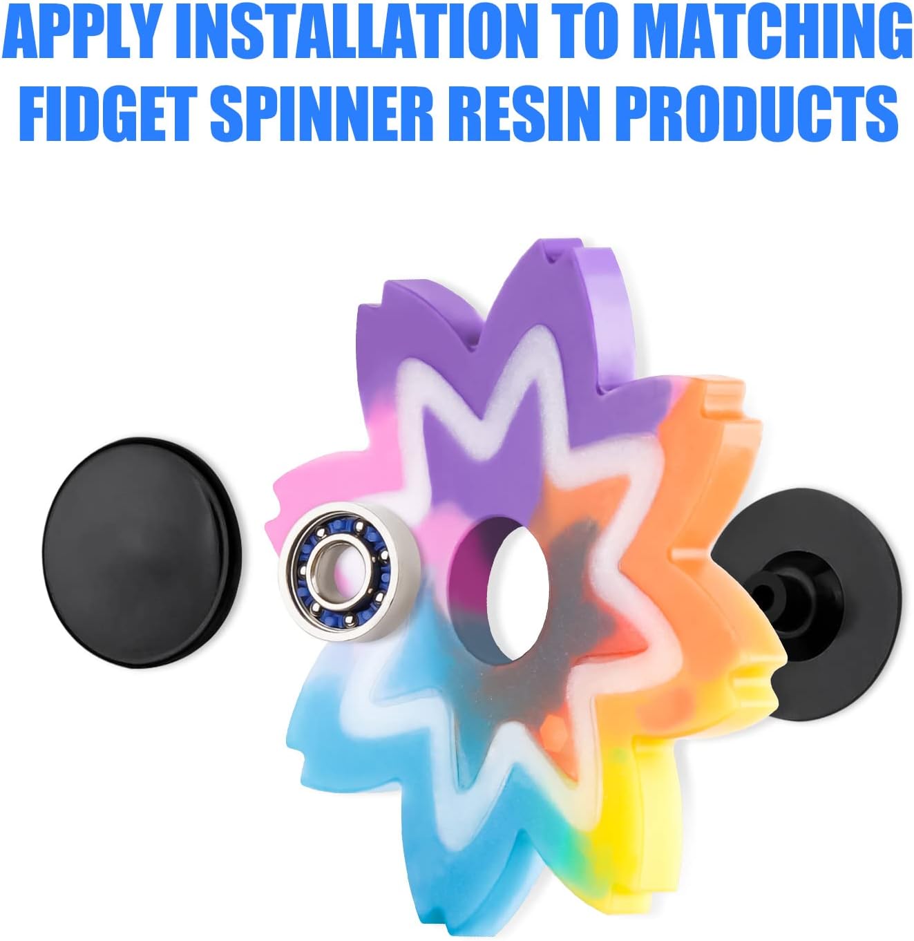 NiArt Fidget Spinner Toy DIY Bearing with Caps Set 24-Pack, MR137 0.5" Single-Sealed Chrome Steel Bearing Balls Replacement High Speed 13mmx7mmx4mm Epoxy Resin Casting Craft Skateboard Stress Reliever