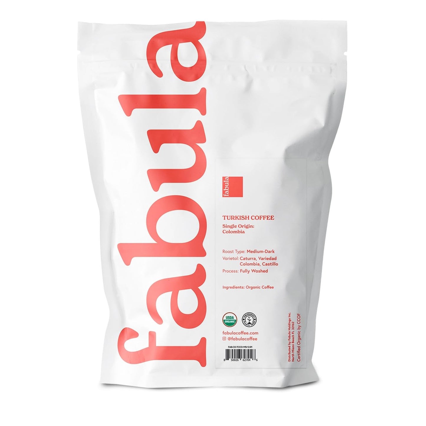 Fabula Organic Turkish Coffee - Very Fine Grind - Low Acid - Single Origin - Non-GMO - Mold Free - 12 Ounces