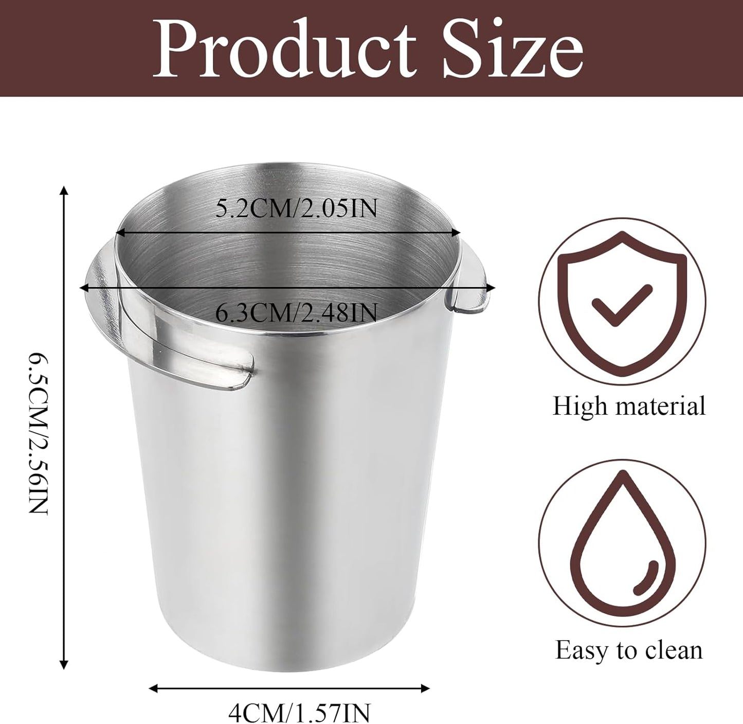 Coffee Dosing Cup, 53mm Coffee Powder Feeder Stainless Steel Espresso Dosing Cup Compatible with 54mm Portafilter