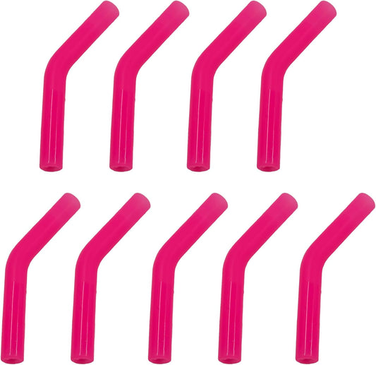 pson 9Pcs Silicone Straw Tips, Food Grade Reusable Flexible Elbow Tips Fit for 8mm Stainless Steel Metal Straws(Rose Pink)
