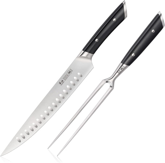 Cangshan HELENA Series German Steel Forged 2-Piece Carving Set (Black)