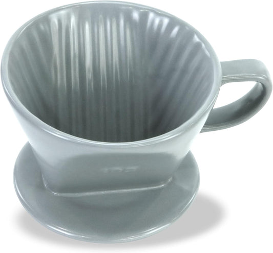 Pour Over Ceramic - Coffee Dripper Ceramic Coffee Maker with 3 Holes Flat Bottom, Porcelain Slow Filter Cone for Travel, Camping, Office, Home, Coffee Maker Brew…