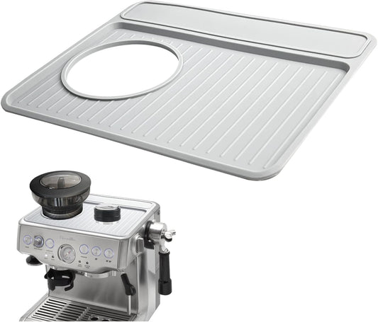 Tamping Mat for Breville 870/880, Espresso Tamper Mat for Barista Touch/Express, Silicone Prevent Scratching, Top Mat for Breville Espresso Machine Accessories, Waterproof Heat Resistant(Grey)