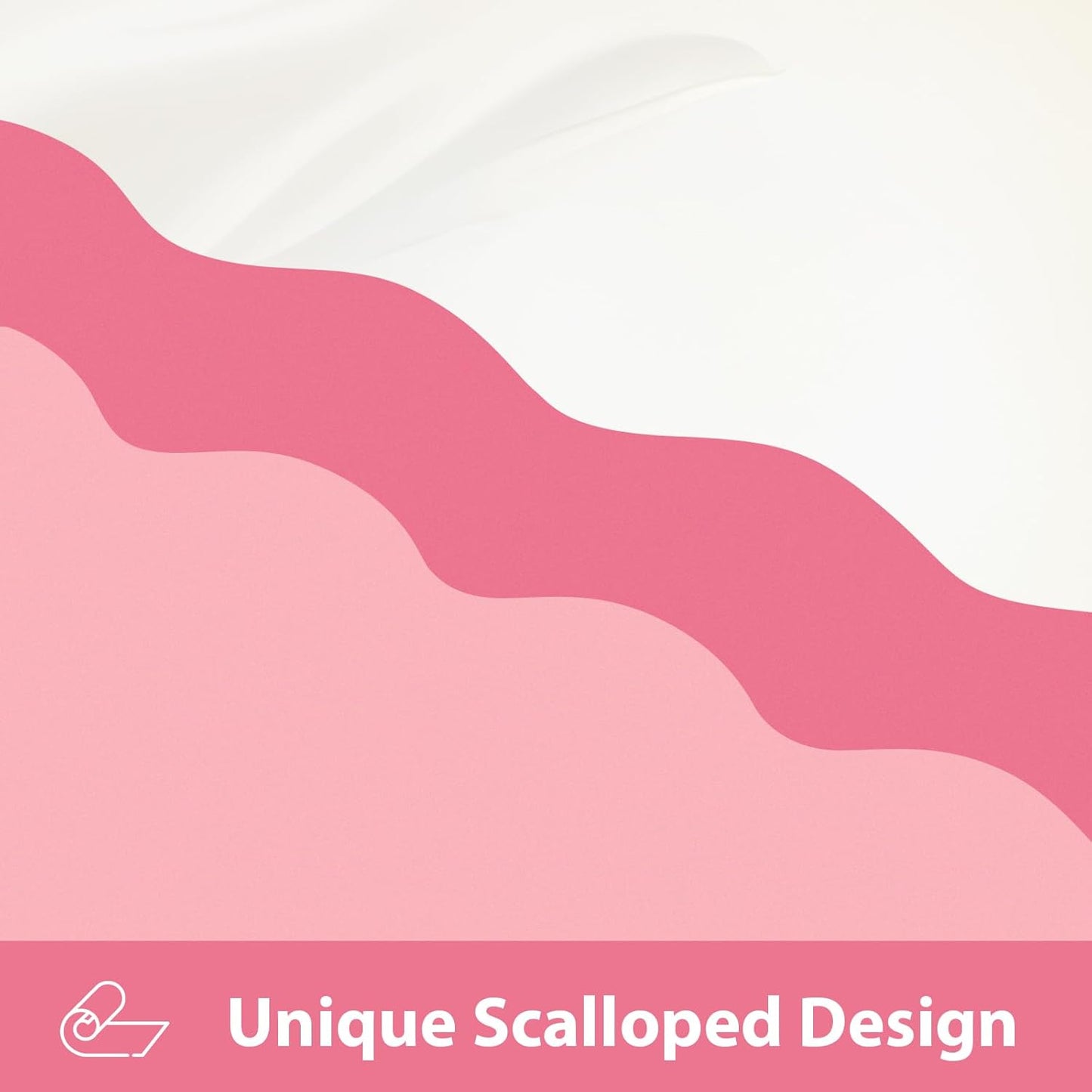 Scalloped Coffee Bar Mat for Countertop, Cute Dish Drying Mats for Kitchen Counter, Diatomite Absorbent Mat for Coffee Station, Kitchen Aesthetic Decor(12"x19", Rose Pink)