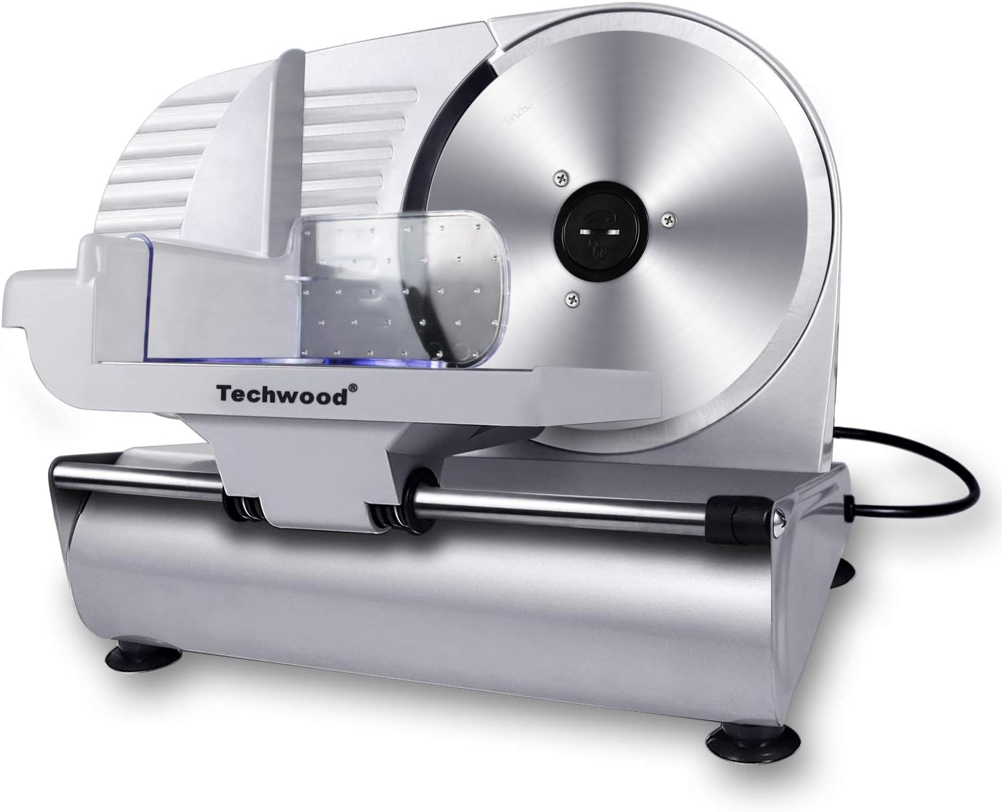 Meat Slicer 200W Techwood Electric Food Slicer 9-inch Double Blade Silver
