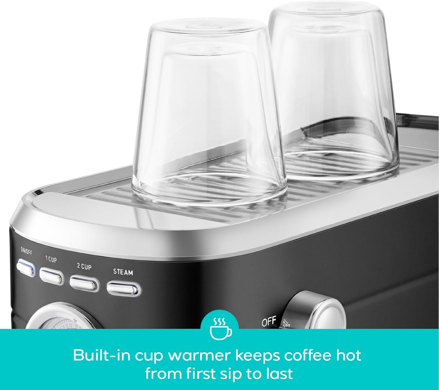 CASABREWS CM5418 Espresso Machine 20 Bar, Stainless Steel Espresso Maker with Milk Frother Steam Wand, Compact Cappuccino Machine for Home, Espresso Coffee Machine with Removable Water Tank, Black