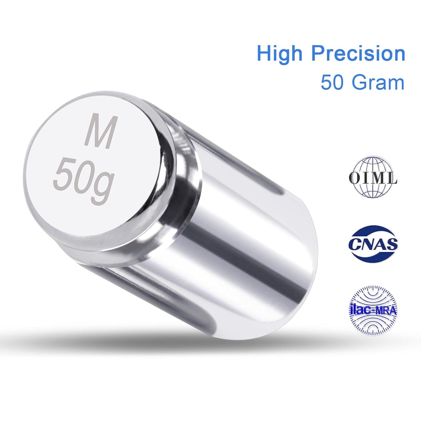 QP Calibration Weights, 50 Gram Scale Weights, OIML Class M1 High Precision Stainless Steel Scale Balance Weights with Chrome Finish, Calibration Weights for Digital Scale, Kitchen Scale, Pocket Scale