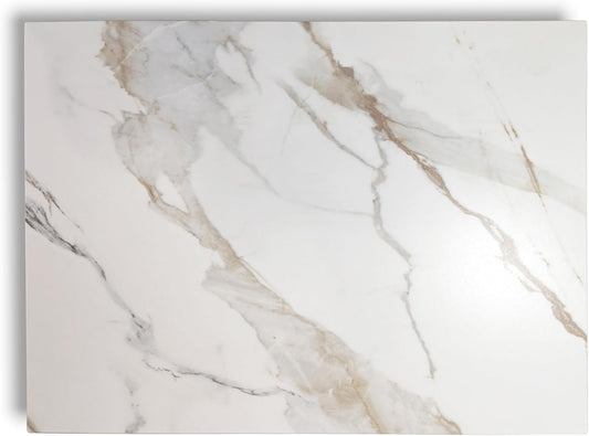 Multi-Purpose Pastry Marble Design Stone Tray Cutting Board Slab 16” x 12” With Non-Slip Feet,Stone Cheese Pastry Board,Marble Serving Tray, Heat Resistant, Easy To Clean(G12, 16 * 12)