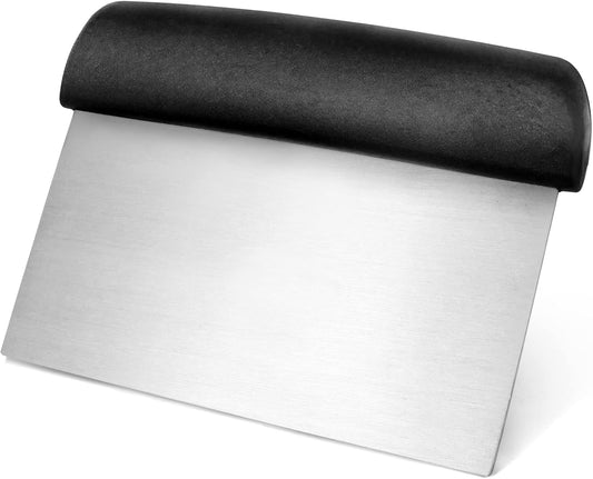 New Star Foodservice Plastic Handle Dough Scraper, 6 by 3-Inch, Black