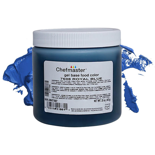 Chefmaster Royal Blue Gel Food Coloring | Vibrant Color | Professional-Grade Dye for Icing, Frosting, Fondant | Baking & Decorating | Fade-Resistant | Easy-to-Use | Made in USA | 20 oz