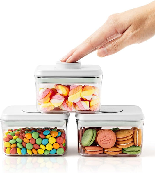 0.6 Qt Pop Containers - 3 Pack Mini Travel Snack Container, BPA Free Food Storage Canisters with Lids, Small Freezer Containers Candy Jar Plastic 520ml*3