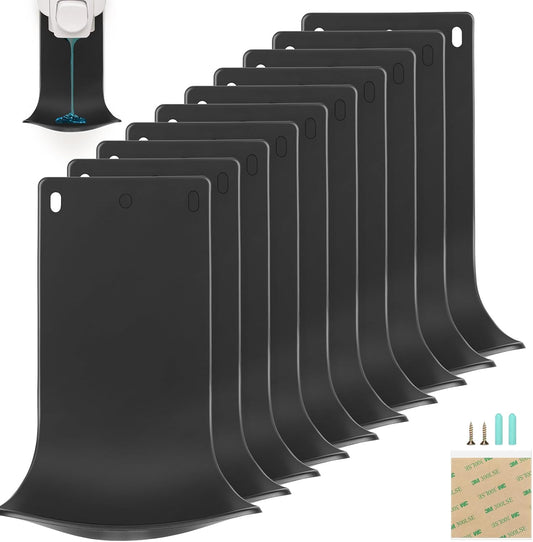 10PCS Dispenser Drip Tray Wall Mount Soap Dispenser Bracket,Laundry Detergent Drip Catcher Prevent Dripping and Spraying, Easy to Clean(Black)