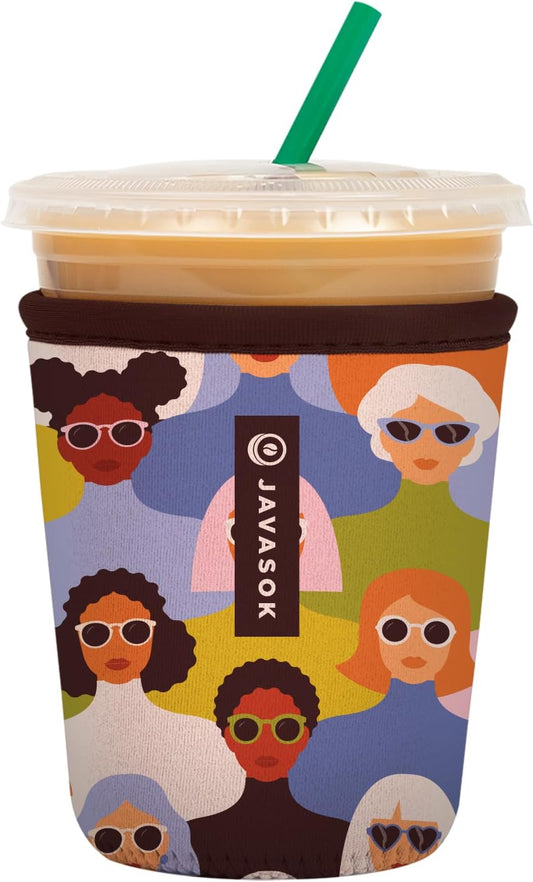 Sok It JavaSok Iced Coffee & Cold Soda Insulated Neoprene Cup Sleeve (Femme Force, Small: 16-20oz)
